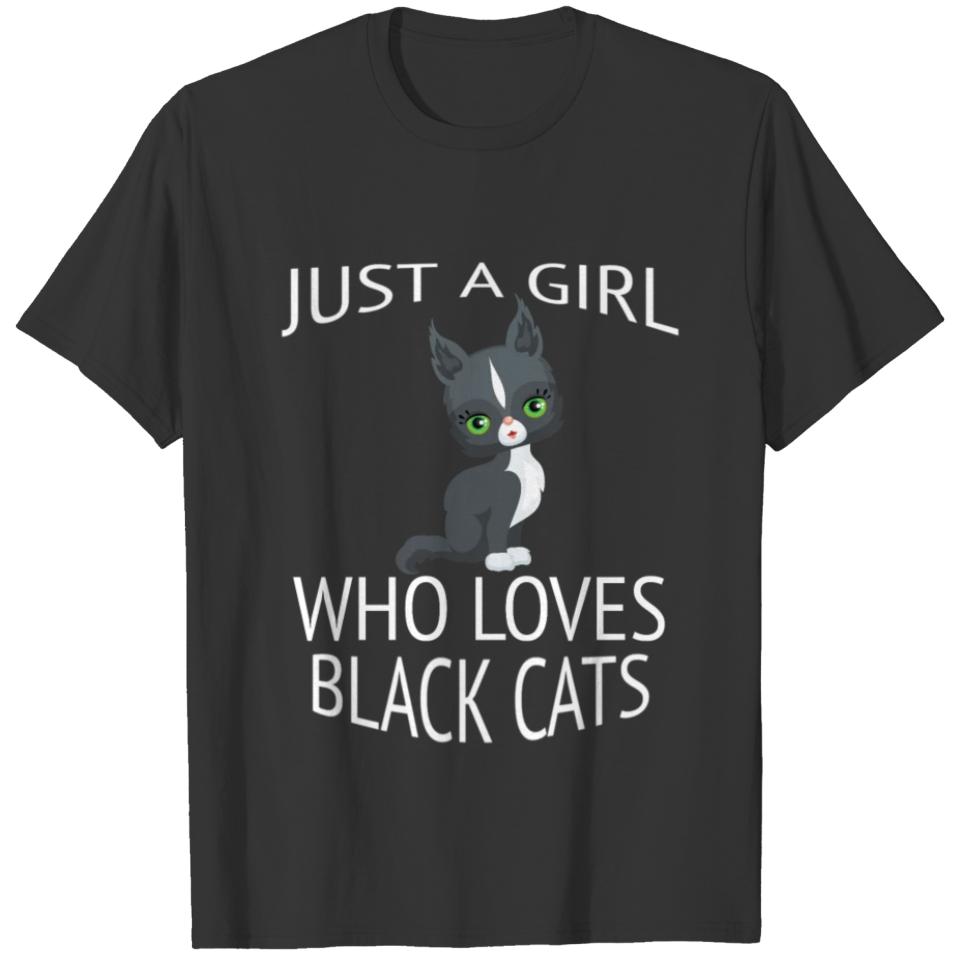 Just a girl who loves black cats T-shirt