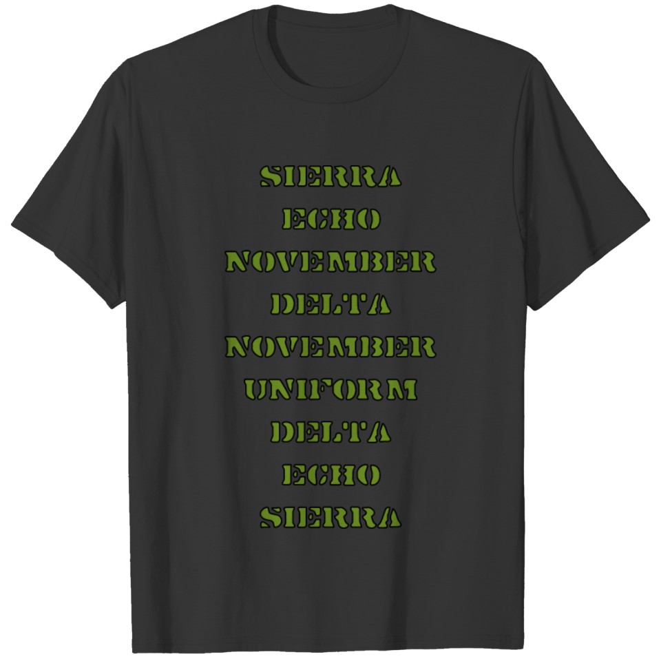nato alphabet send nudes - olive drab T Shirts