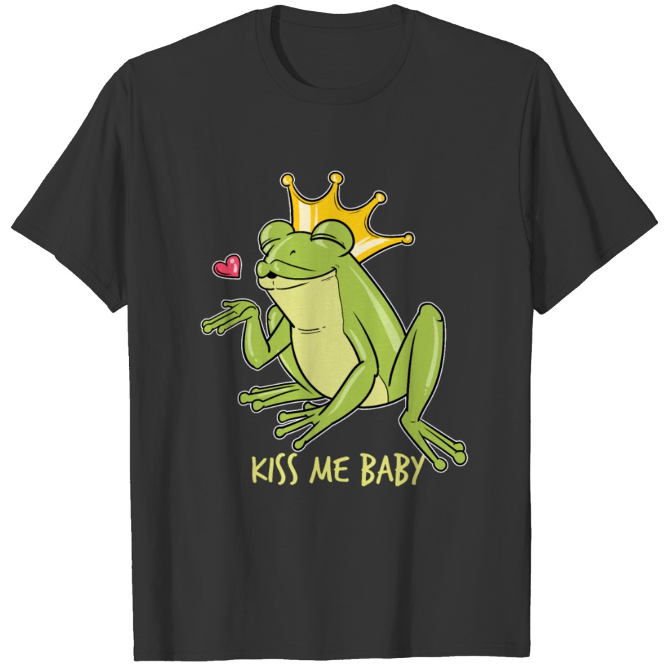 Funny Kiss Me Baby Frog Froggy King Crown Gift T Shirts