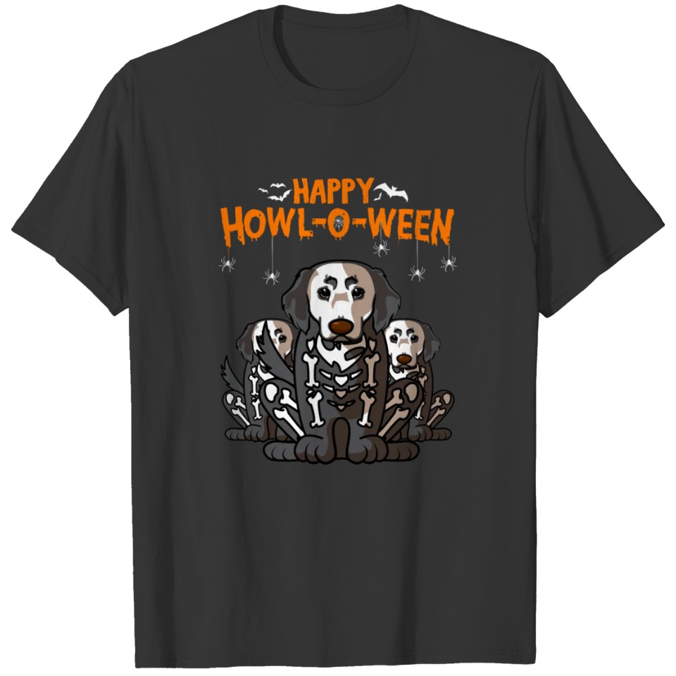 Happy Howl-o-ween Golden Retriever Skeleton Dog Co T Shirts