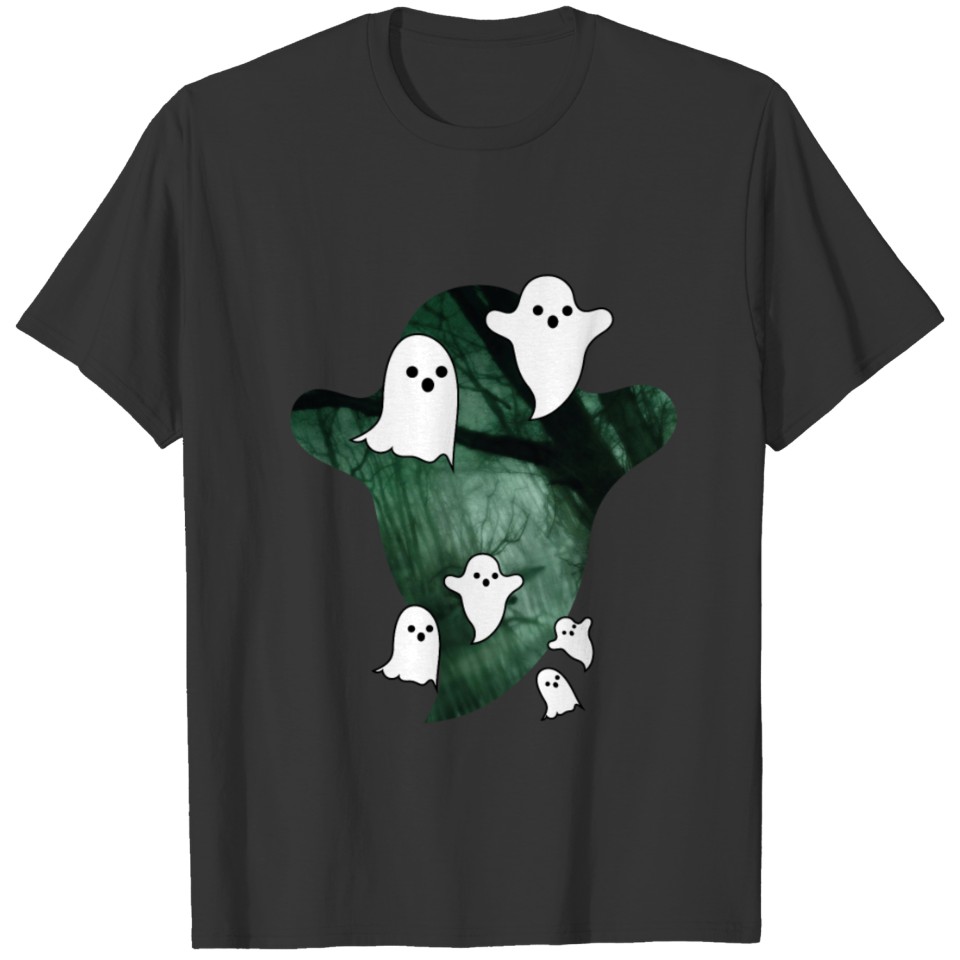 wooden, ghost,halloween, uh, comic T-shirt