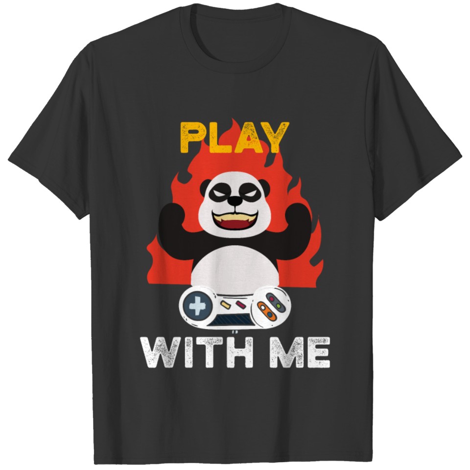 Play With Me Gaming Panda Video Game Console Gift T-shirt