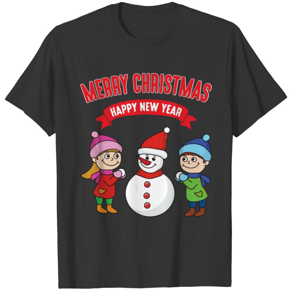 Merry Christmas Funny Cute Snowman Winter T-shirt
