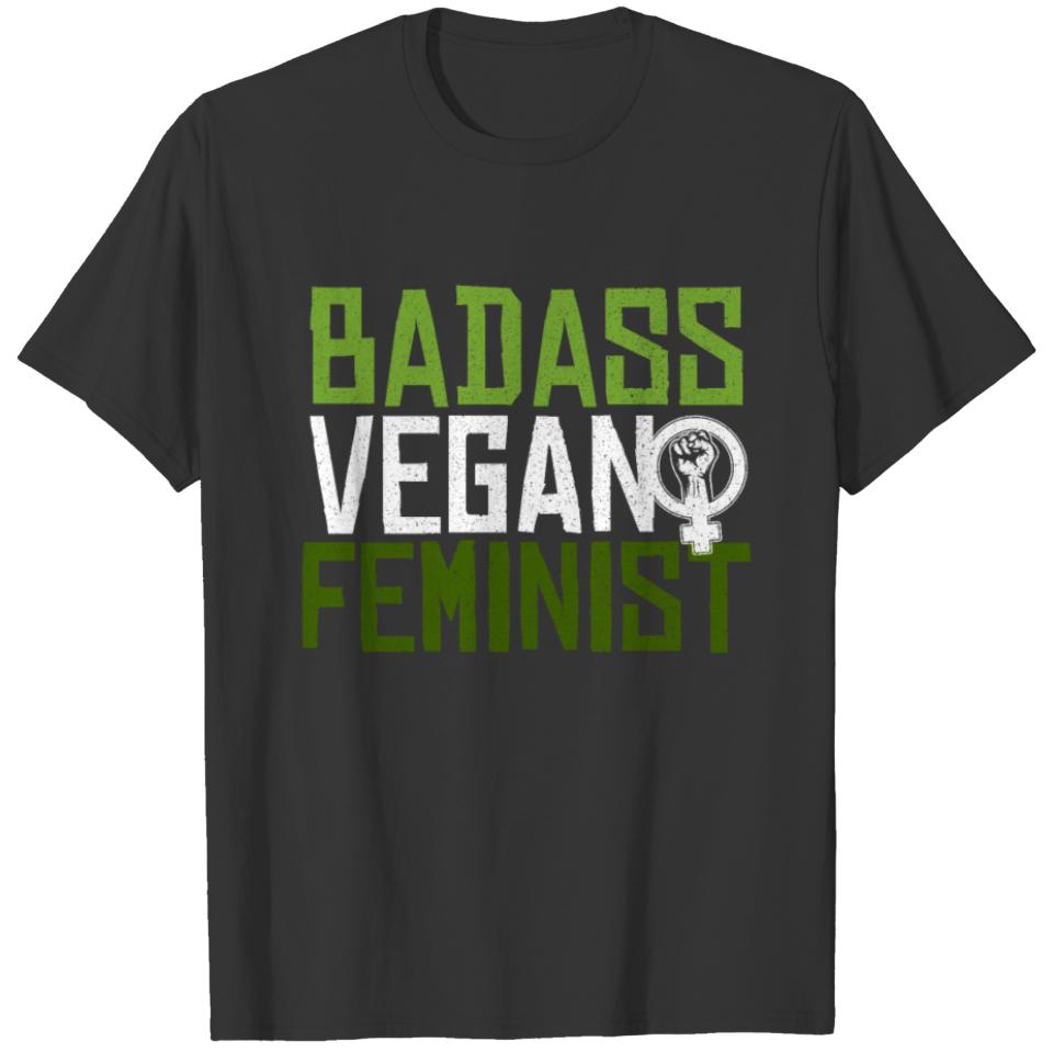Badass Vegan Feminist Gift T-shirt