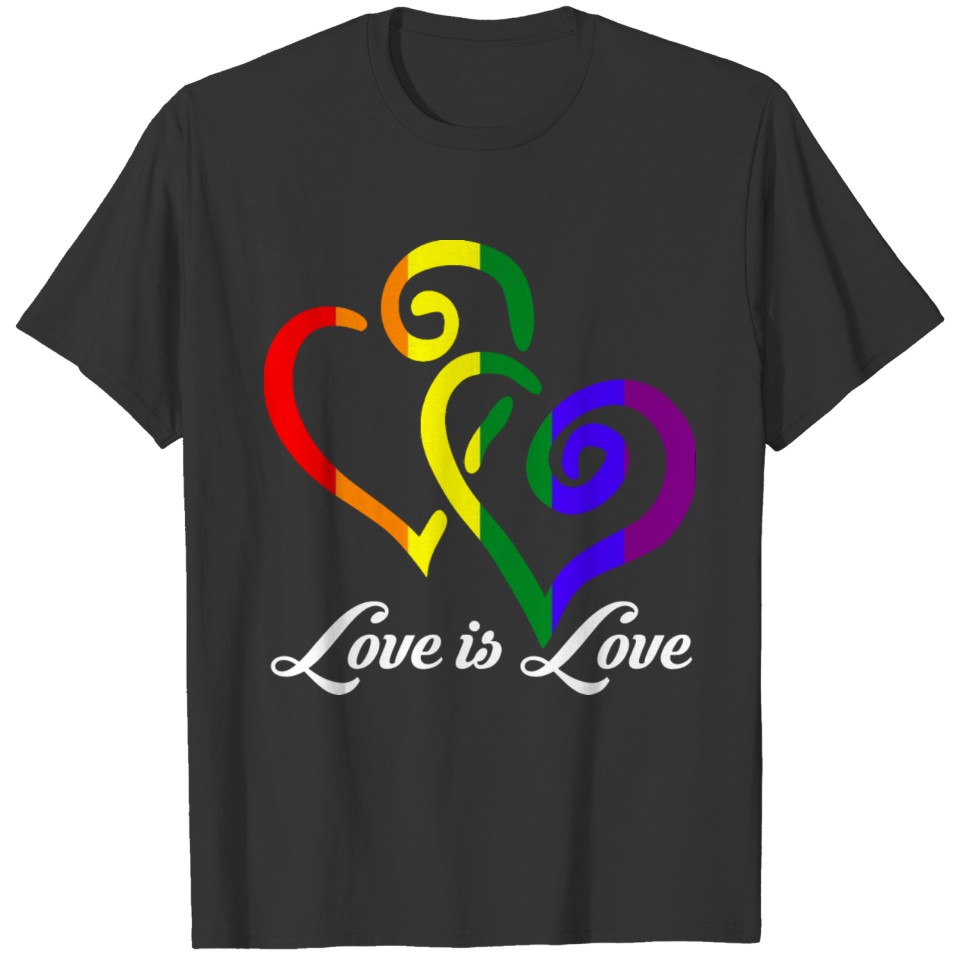 Cool LGBT - Two Hearts Love - Community Pride T-shirt