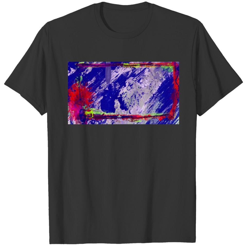 Blue and White Grunge Background With Red and Purp T-shirt