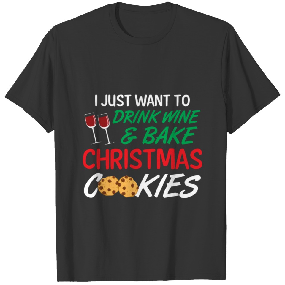 Christmas gift Wine cookies T-shirt