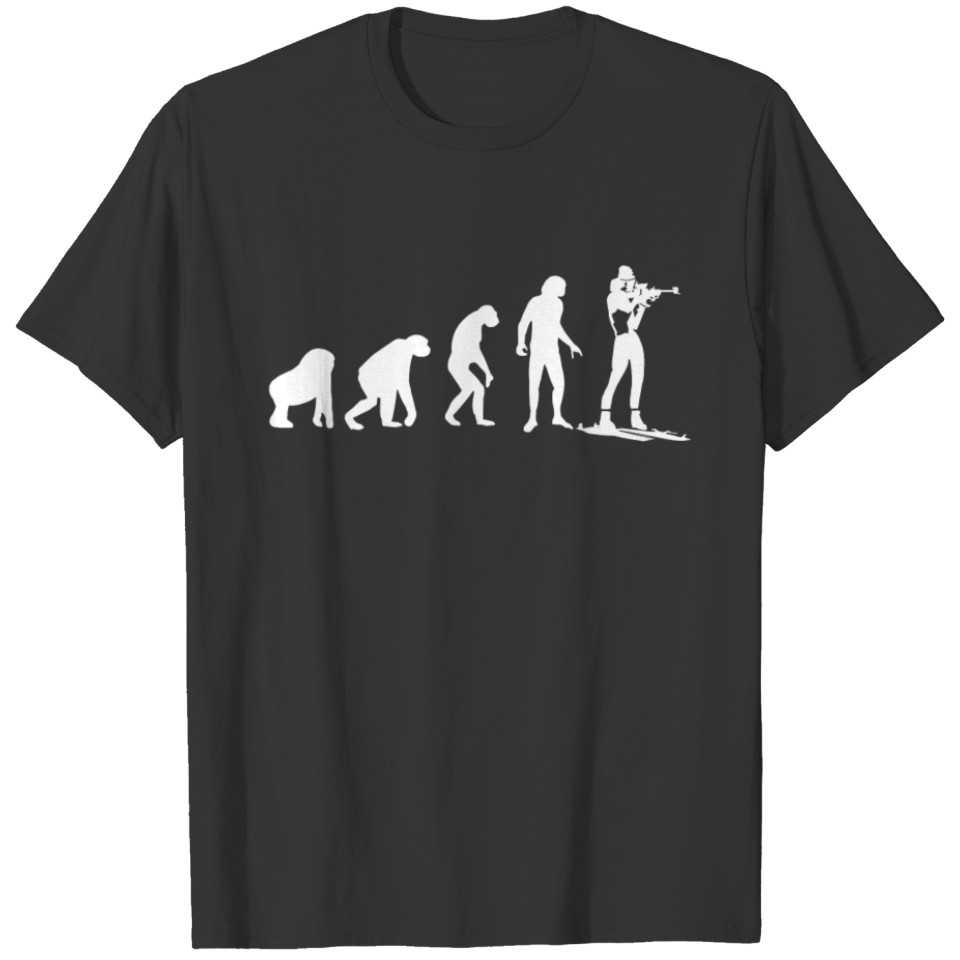 Biathlon Biathlete Shooting Evolution Gun Gift T-shirt