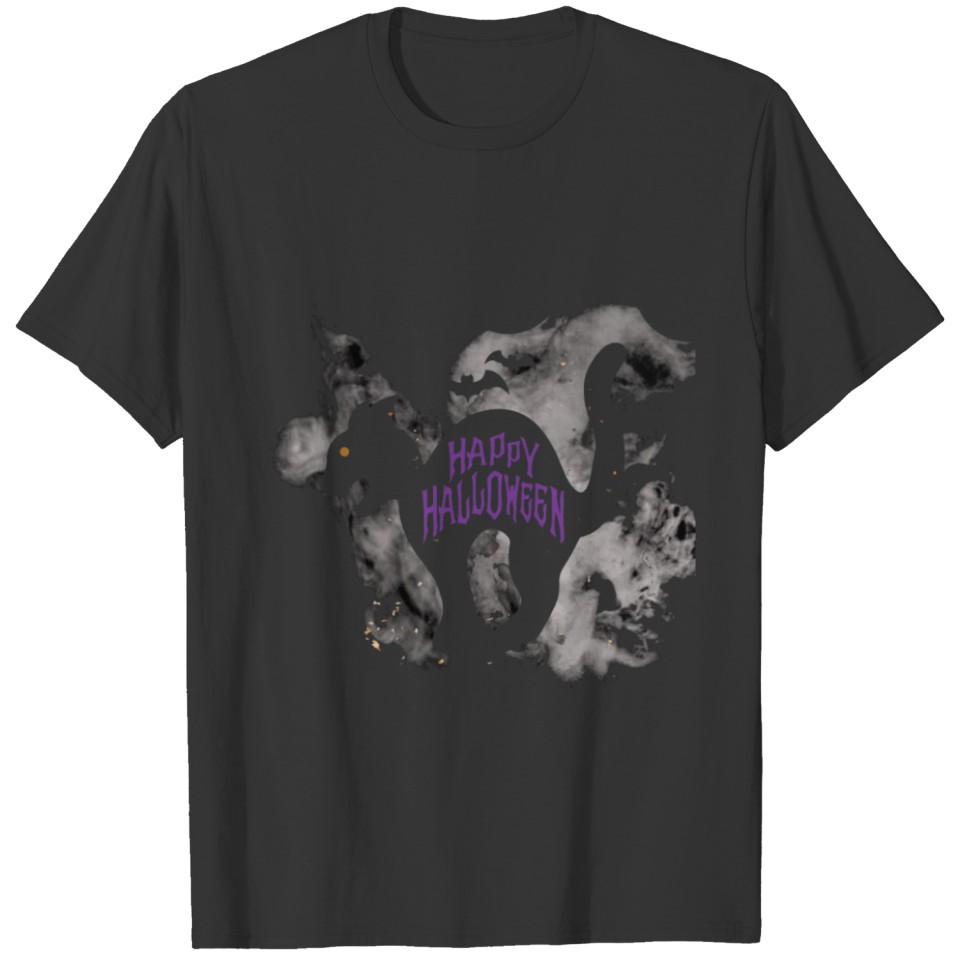 Happy Halloween Black Cat T Shirt T-shirt