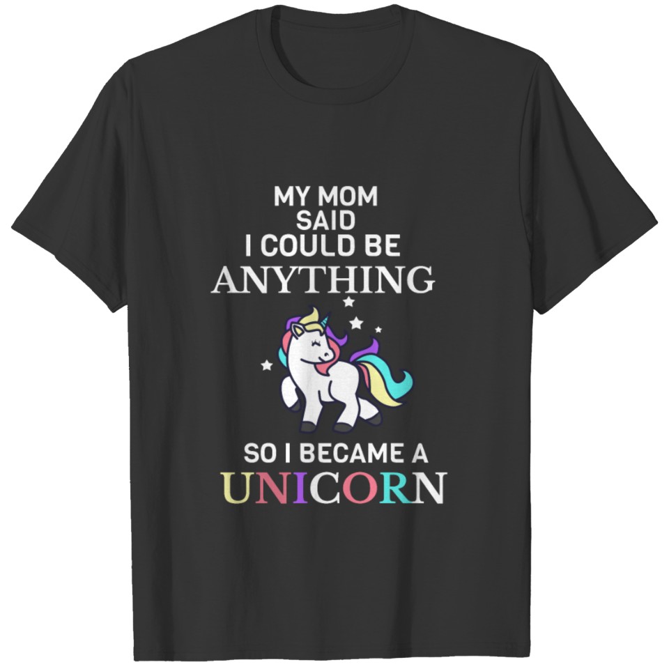 Became a Unicorn Gift Girls Horse Pony Mom Rainbow T-shirt