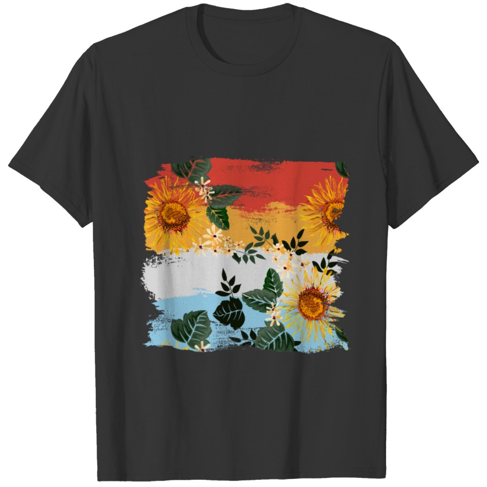 Sunflower Flower Yellow Flora Summer Bloom Gift T Shirts