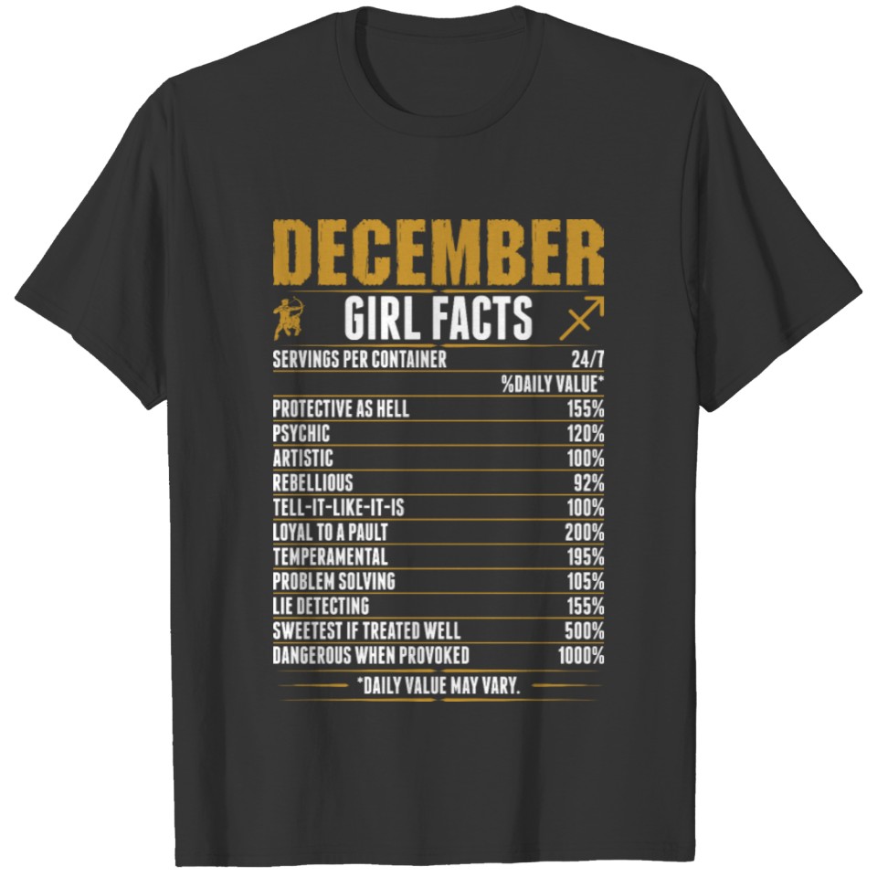 December Sagittarius Girl Facts Tshirt T-shirt