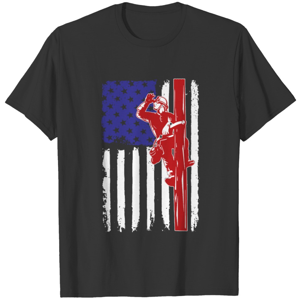 Us Flag Lineman T-shirt