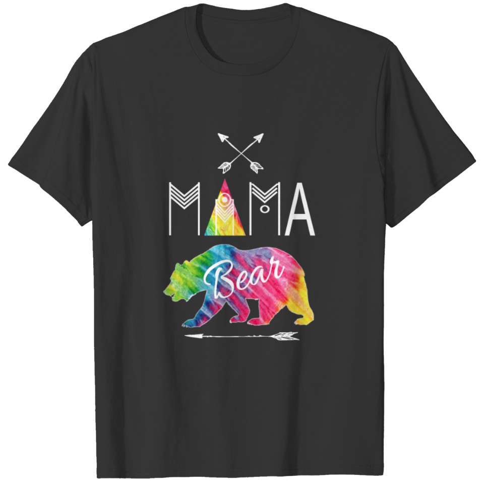Mama Bear Tie Dye Family Vacation & Camping Gift T Shirts