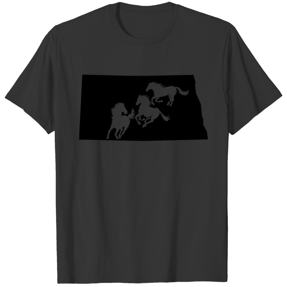 North Dakota Nokota Horse Lover Black T Shirts