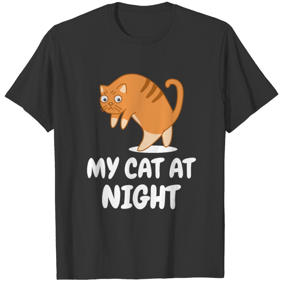 house cat cats cats meowy pussy night kitten meow T-shirt