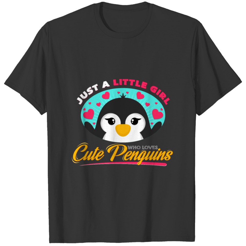 Girl Love Penguins Heart Love Cute Sweet T Shirts