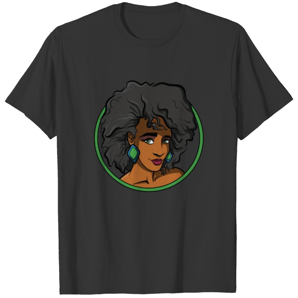 Black Woman Natural Hair Afro T Shirts (v.1)
