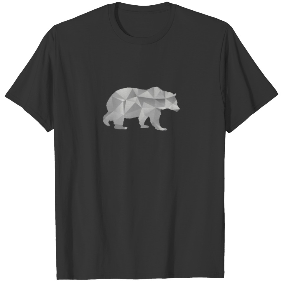 I Love Bears Silver Grizzly Polar Cub Geometric T-shirt