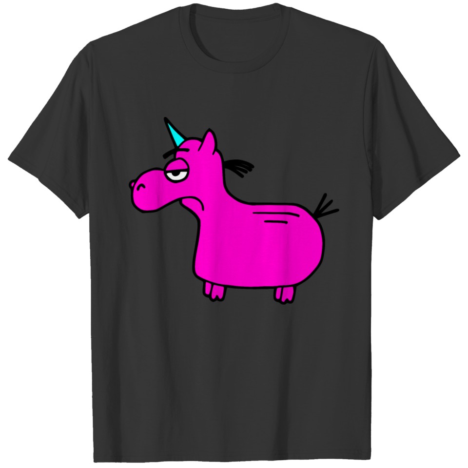 pink sad unicorn T Shirts