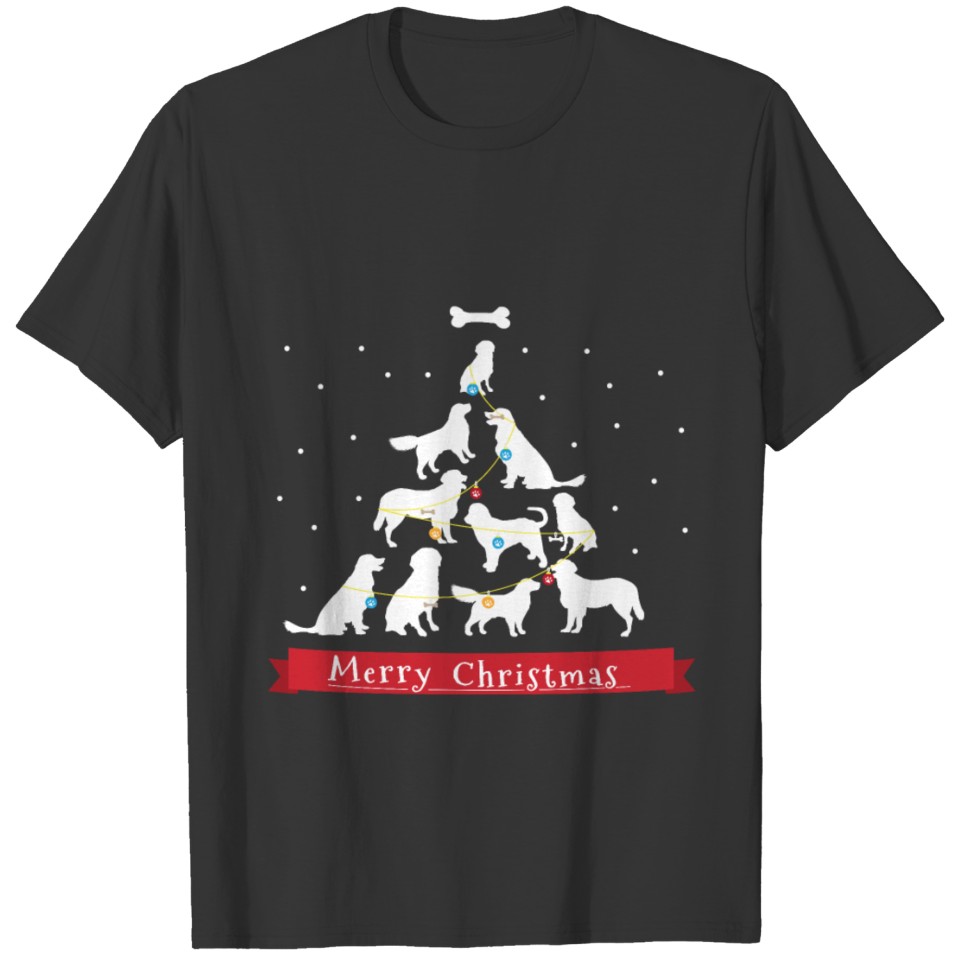 Golden Retriever Christmas Tree T-shirt