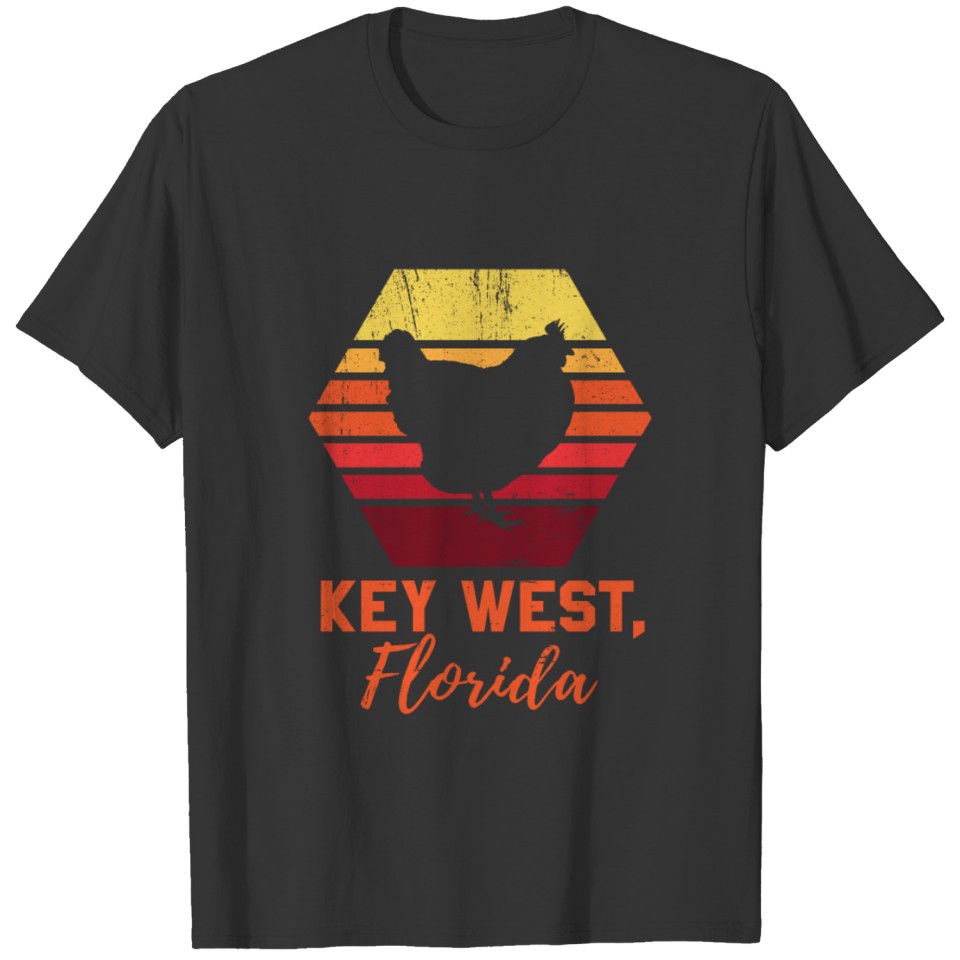 Retro Distressed Key West Florida Chicken Gift or T-shirt
