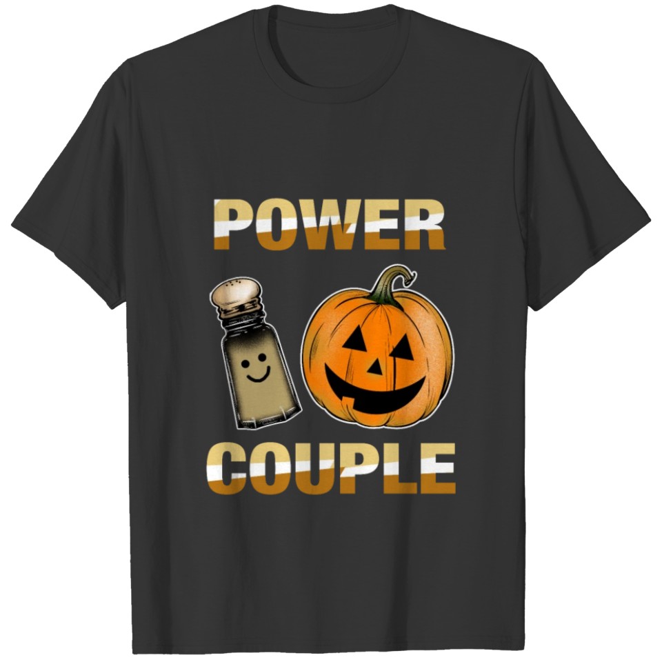 Cute Halloween Power Couple Pumpkin Spice Spooky T-shirt