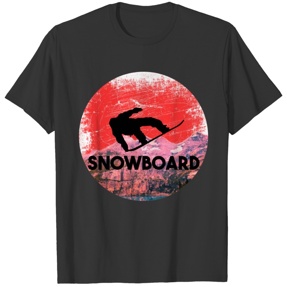 Snowboard gift mountain T-shirt