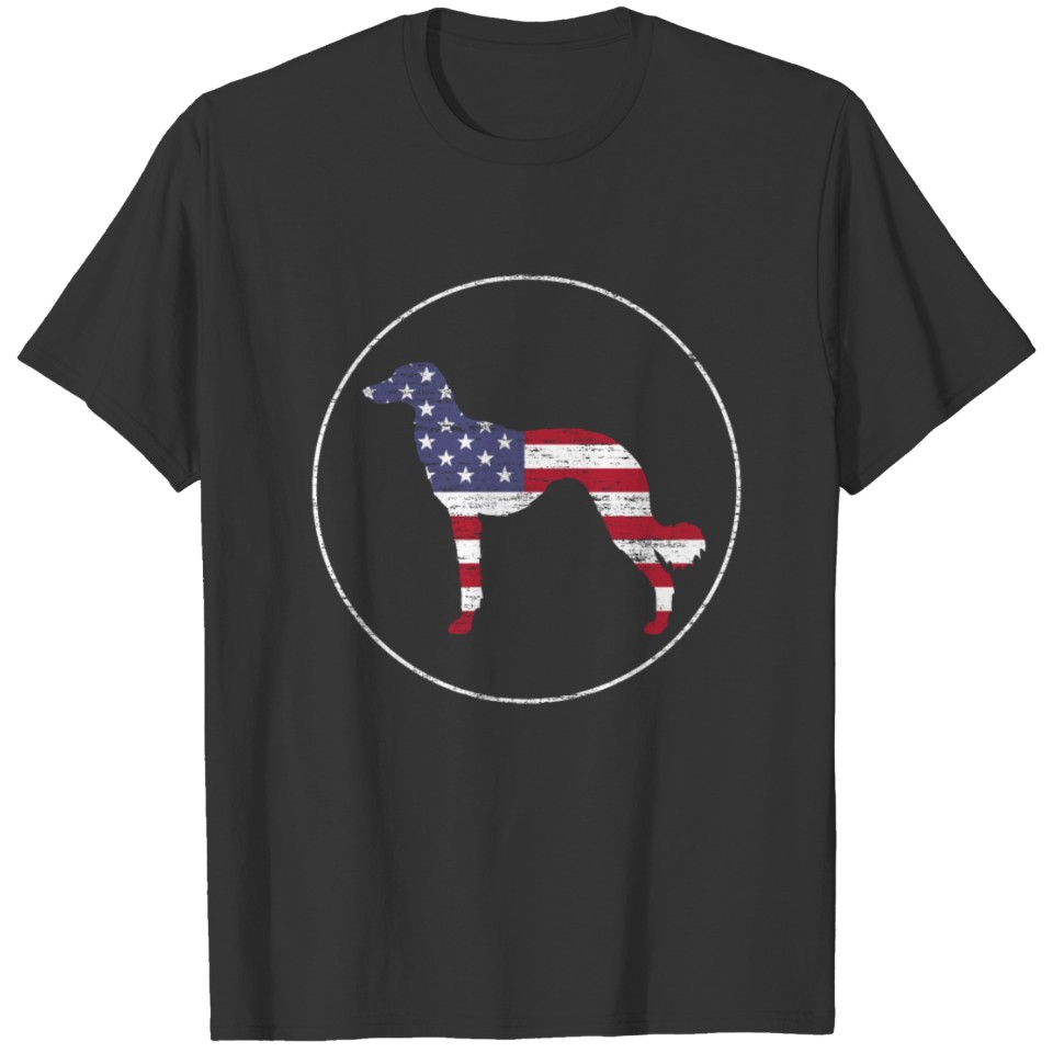 American Flag Saluki Patriotic Dog Owner Gift T-shirt