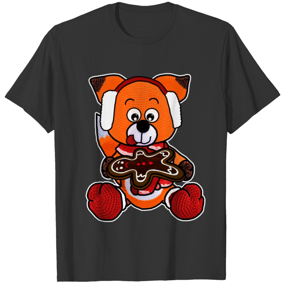 xmas fox with gingerbread gift idea bestseller T Shirts