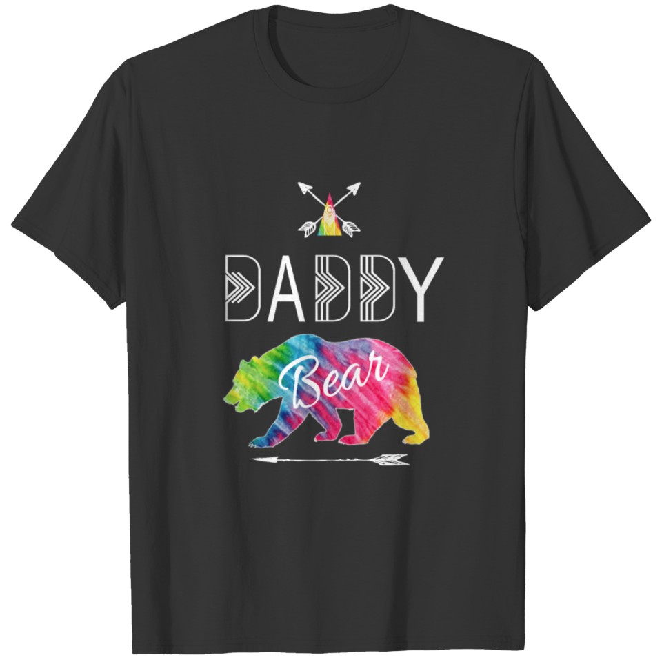 Daddy Bear Tie Dye Matching Family Camping T Shirts