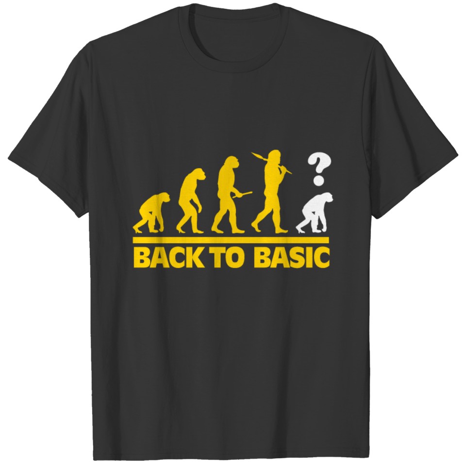 Back to Basic Evolution Backwards Monkey Gift T-shirt