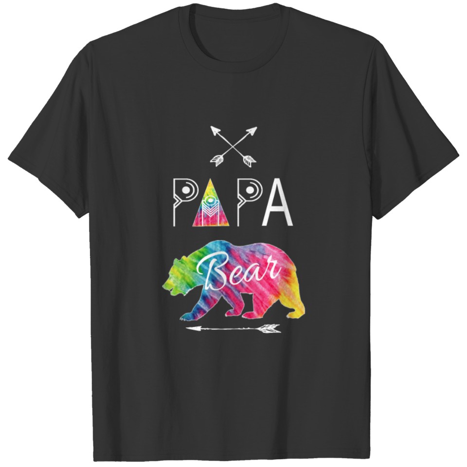 Papa Bear Tie Dye Matching Family Camping T Shirts