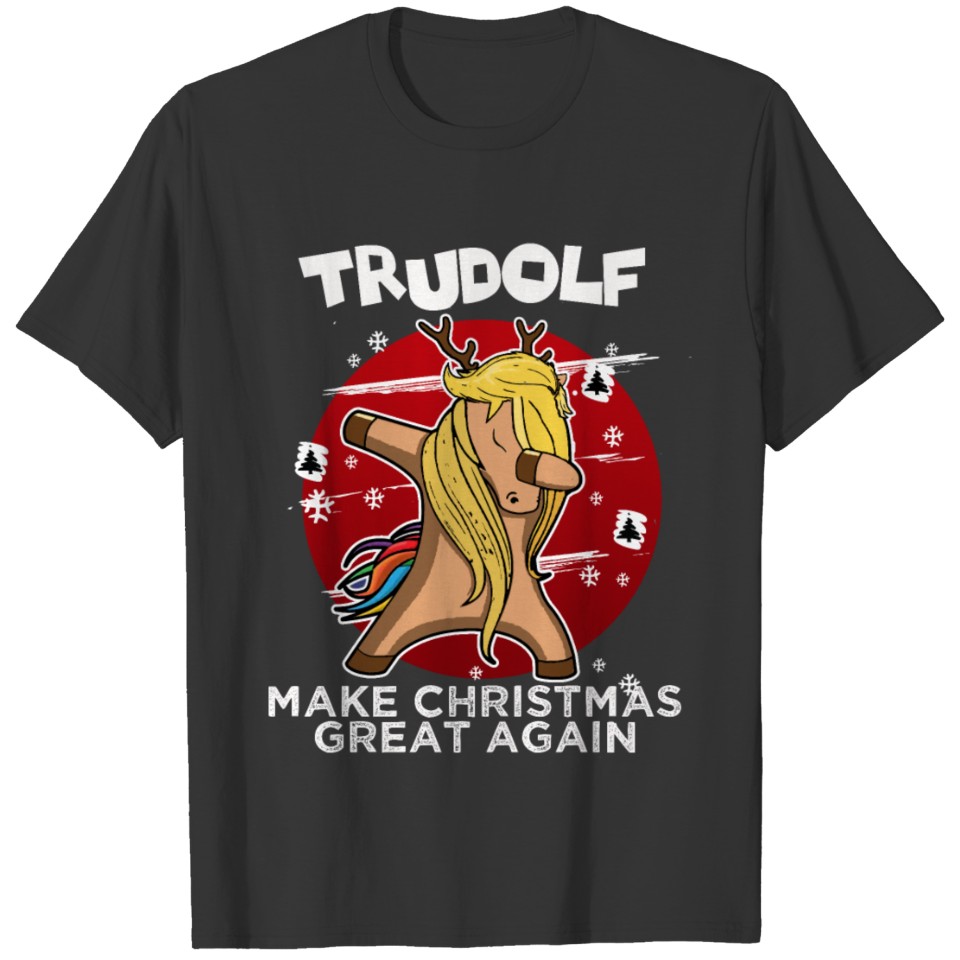 Dabbing Trudolf The Trump Hair Reindeer Christmas T-shirt