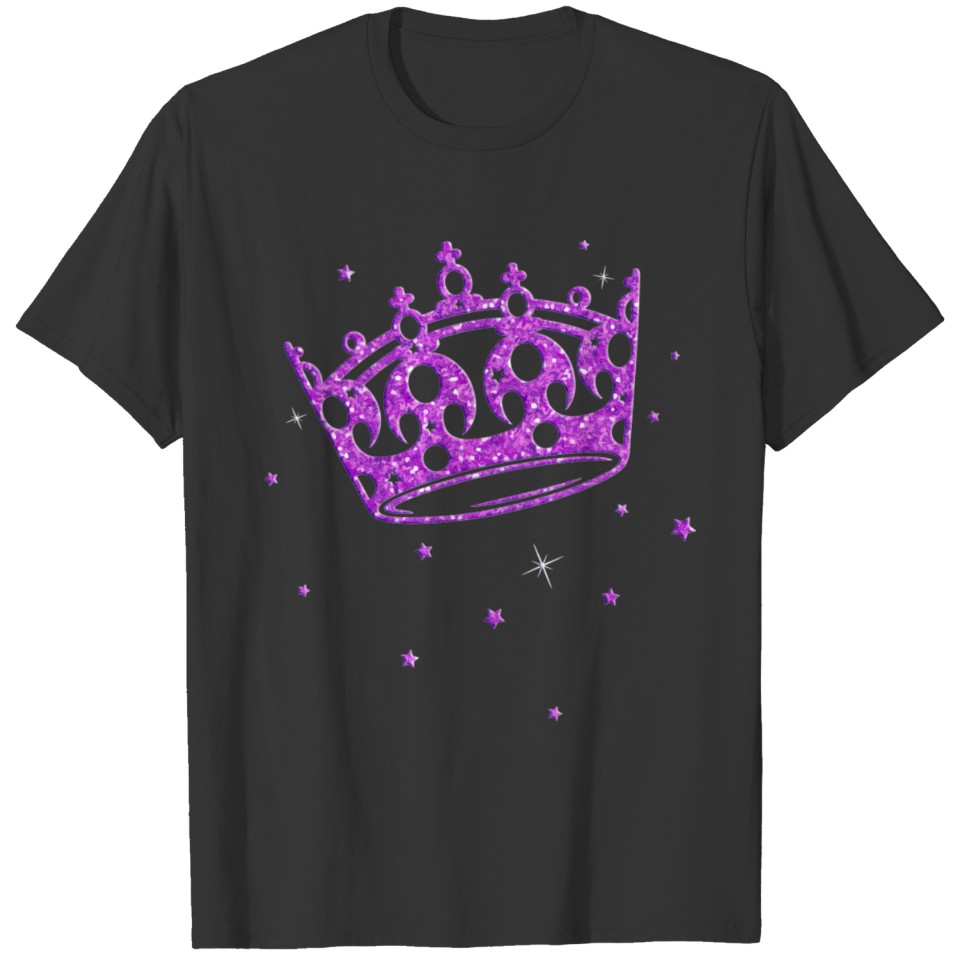 Crown for Princesses with Stars. Purple. T Shirts