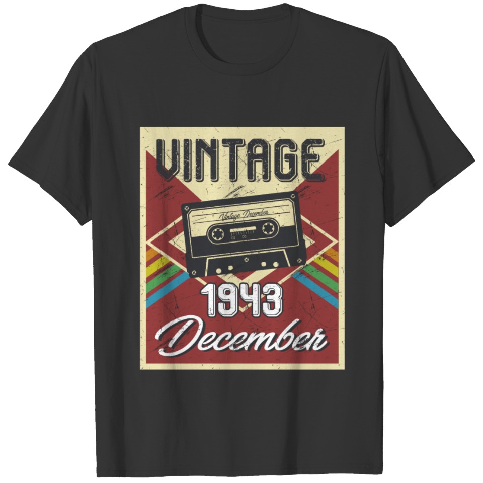 75th Birthday Gifts Retro Vintage December 1943 T Shirts