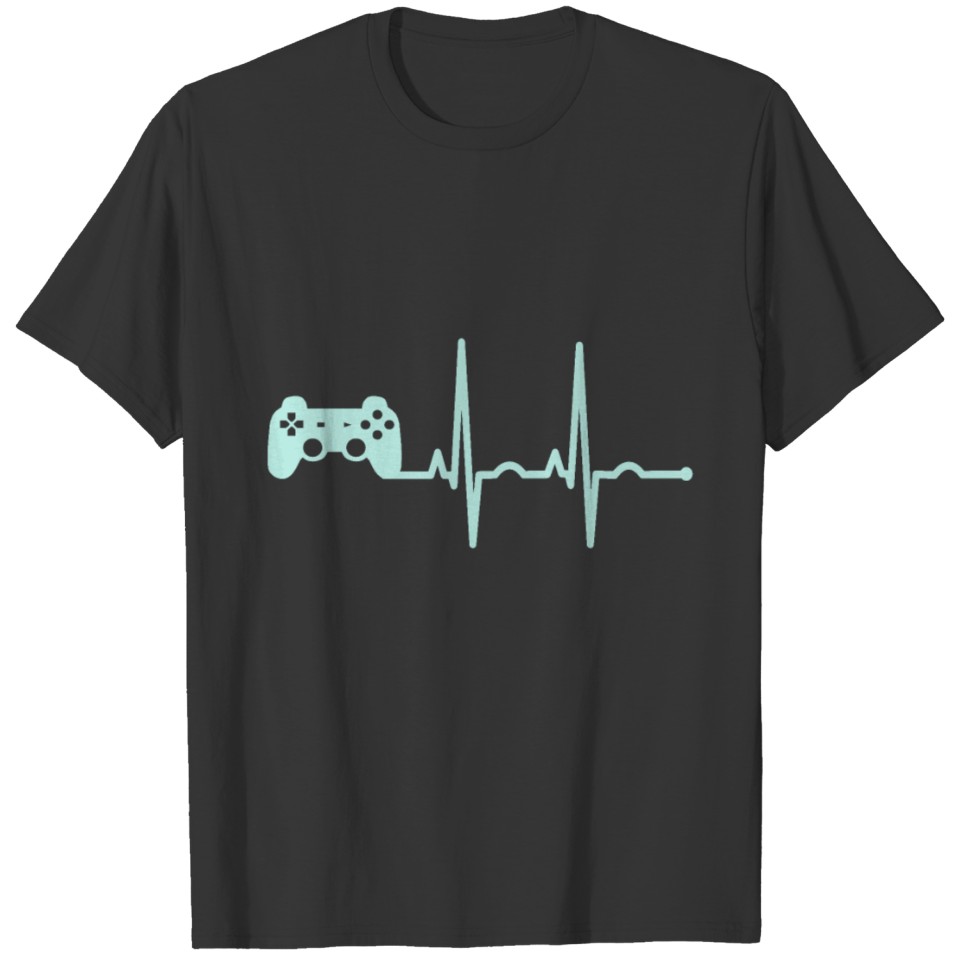 Gamer Heartbeat Zocker Herzschlag Geschenk T-shirt