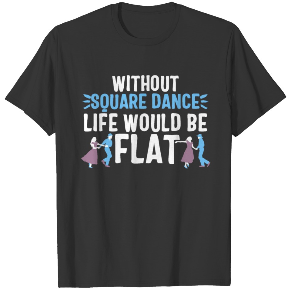 Square dance women men T Shirts dancing couple flat