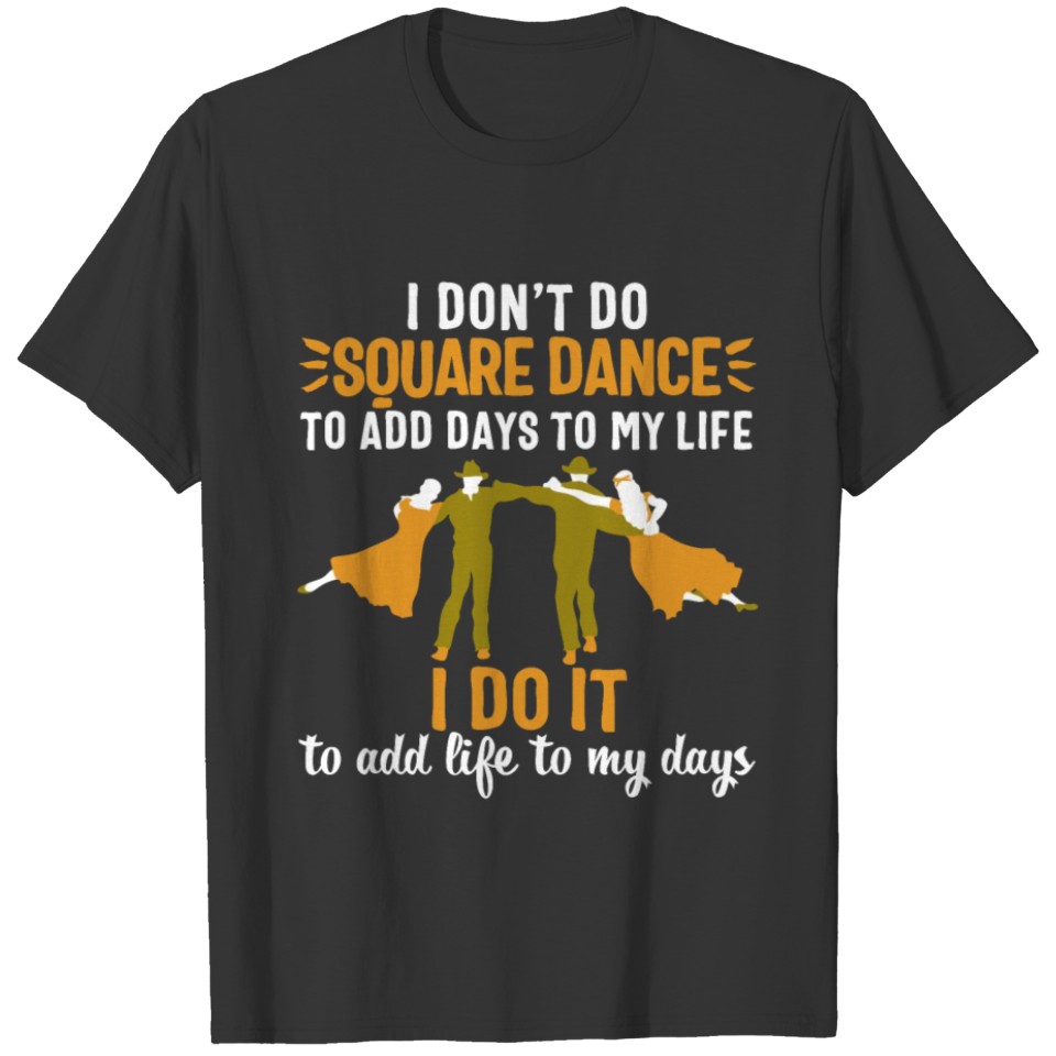 Square dance women men T Shirts dancing couple add