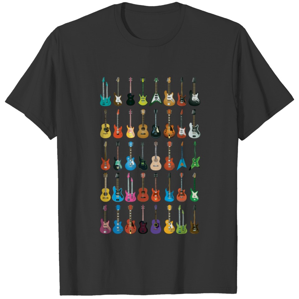 Love Guitar Different Guitars Music Lover Funny T-shirt
