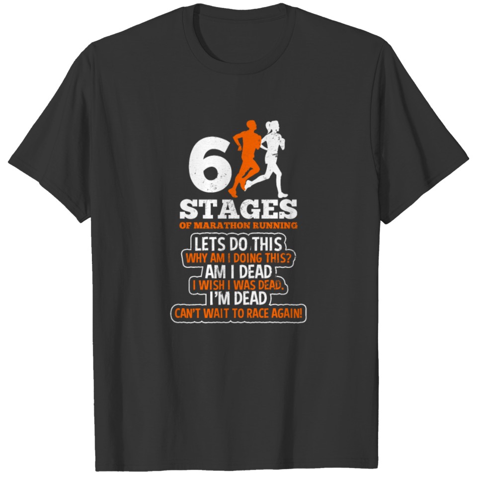 26.2 Running 6 Stages of Marathon Gift T-shirt
