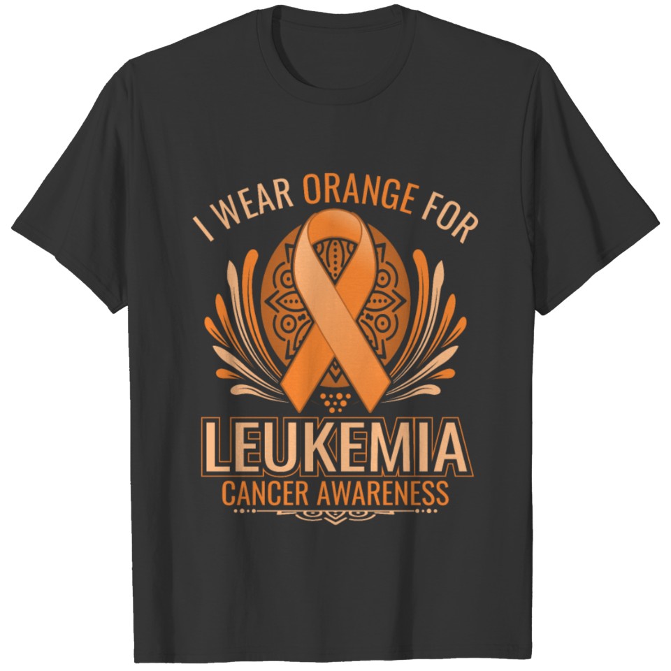i wear orange for leukemia cancer awareness T-shirt