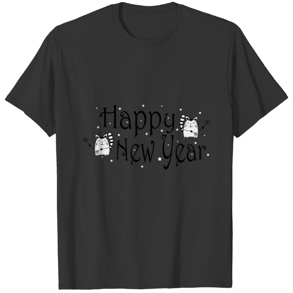 Happy New Year with the Cats Celebrations T-shirt