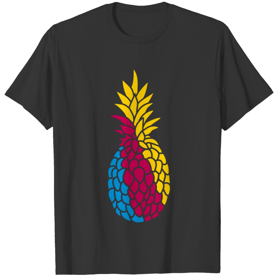 colorful pineapple delicious hunger food fruit hea T Shirts