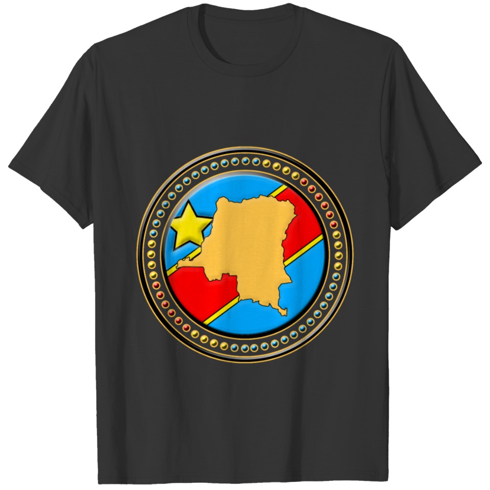 Congo - Congo Flag map T-shirt