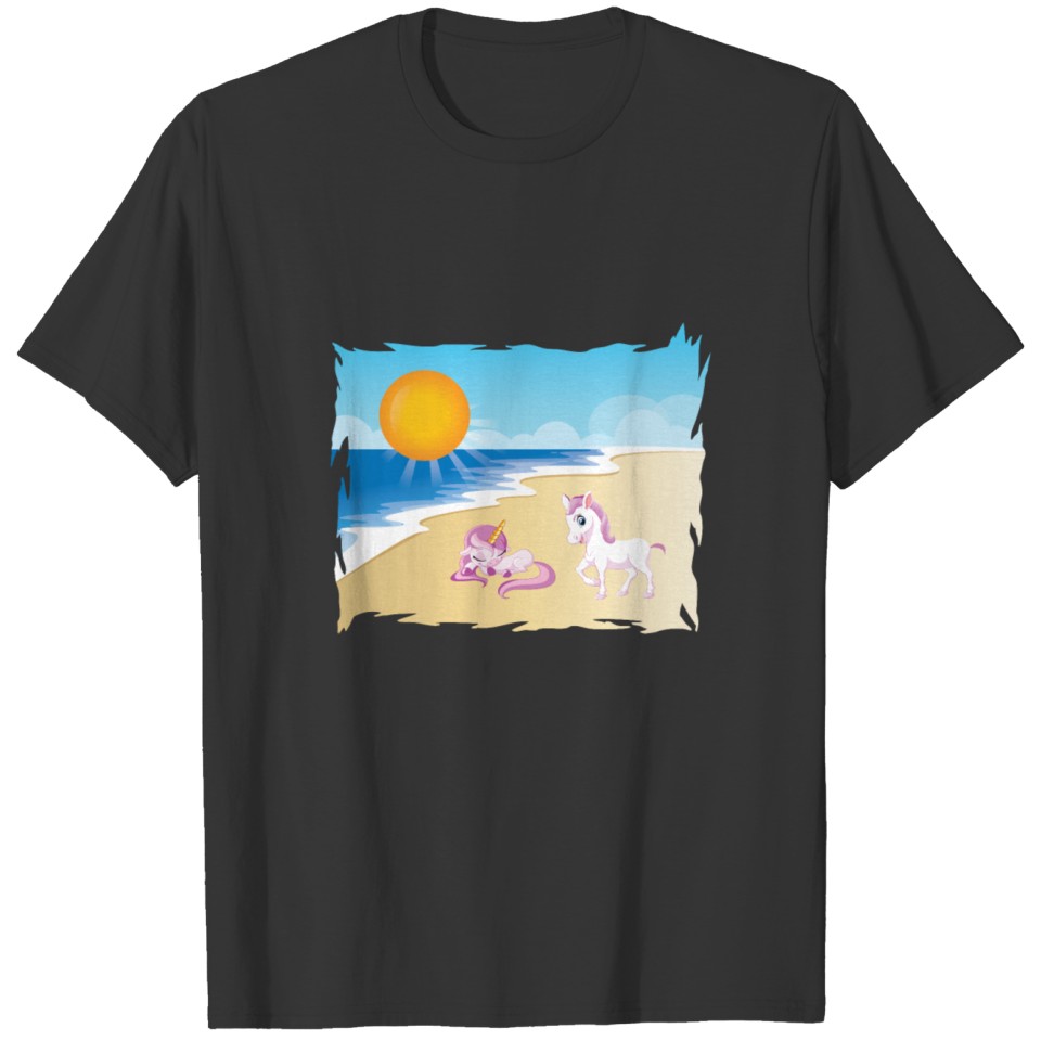 Unicorn. Unicorn At the Beach. Sunshine Unicorns. T-shirt