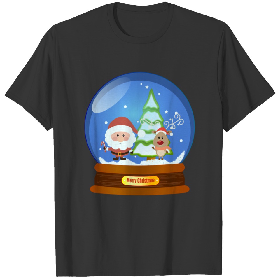 Snowglobe Santa Rudolph T-shirt