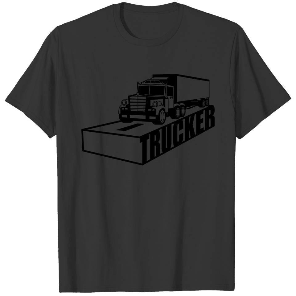 text logo truck truck wagon farmer driving car tra T-shirt