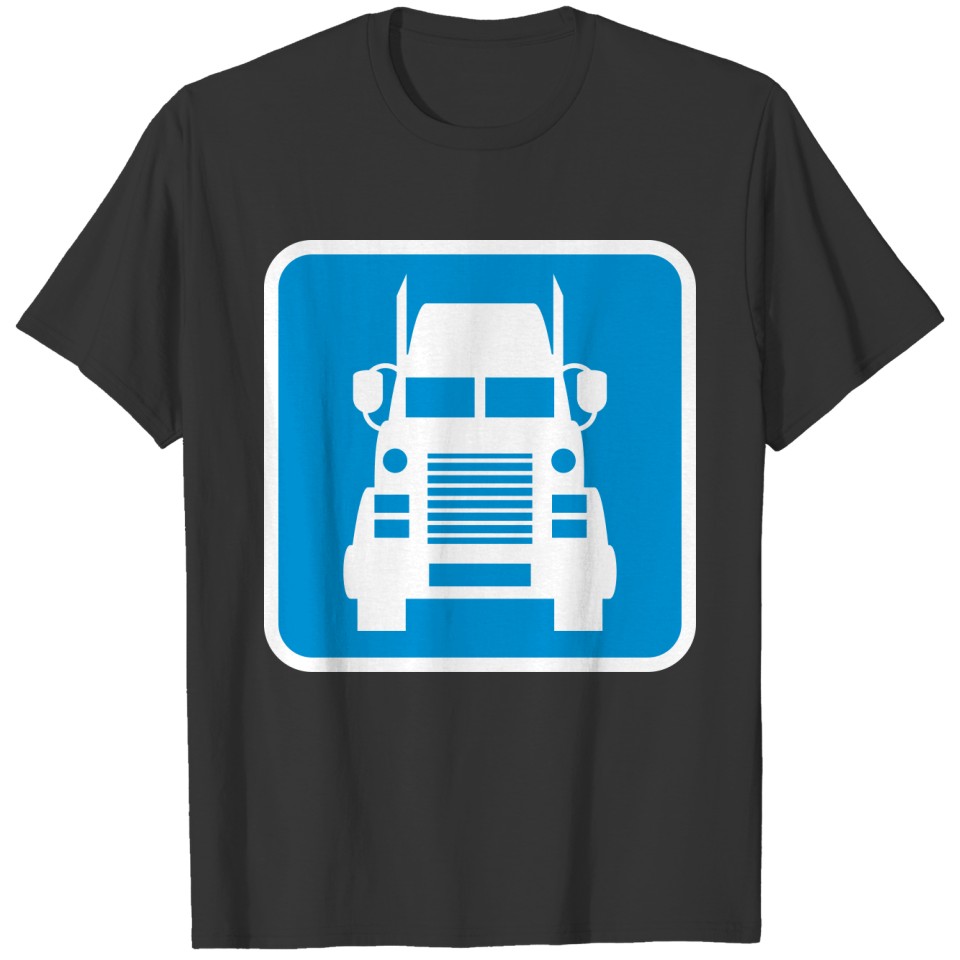 round circle trucker stamp truck truck lorry farme T-shirt