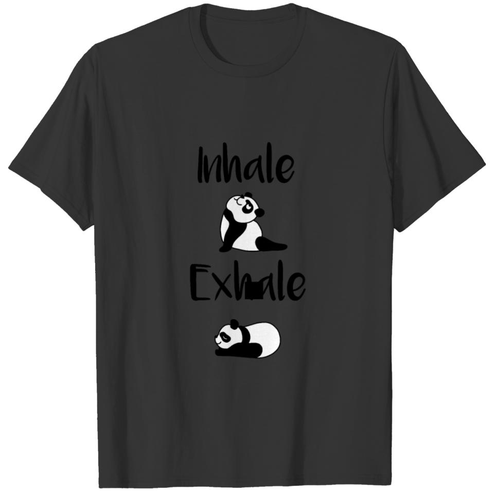 inhale exhale Cute Panda Cartoon Funny Gift T-shirt